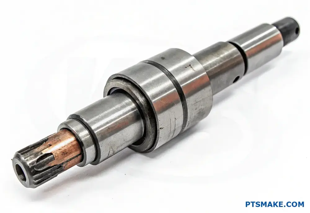 CNC-bearbejdet metalaksel med lejer og splined ende