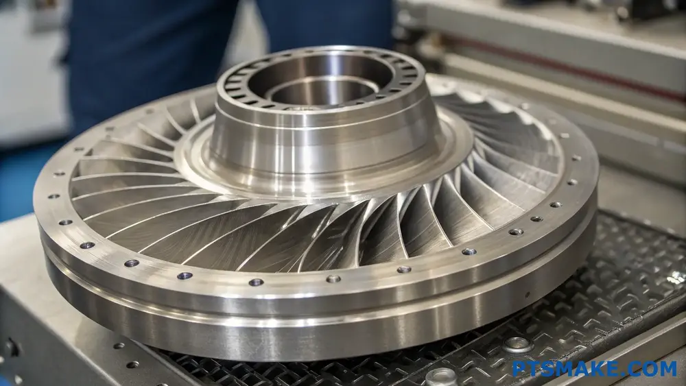 Hochpräzise CNC-gefräste Turbinenschaufel aus Titan mit kritischen Toleranzen für die Luft- und Raumfahrt und hoher Oberflächengüte