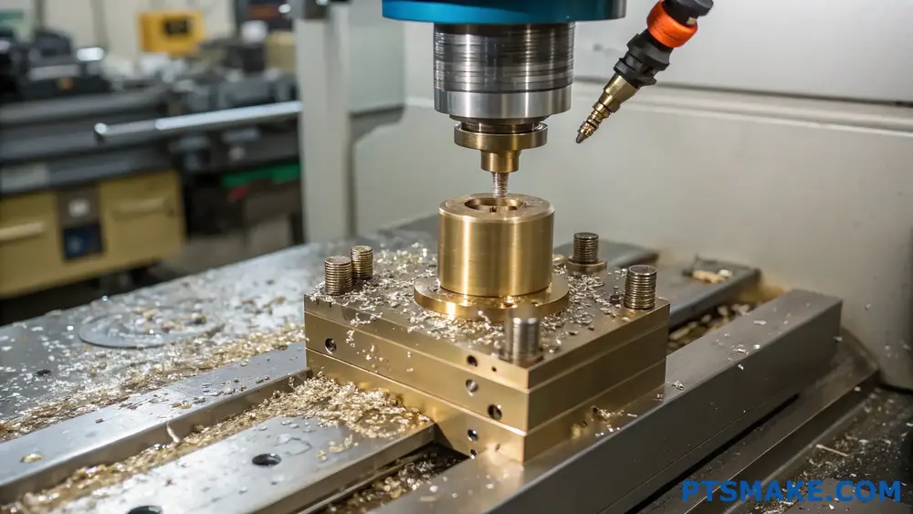 CNC-Fräsmaschine zum präzisen Schneiden von Bronzeteilen mit entsprechender Wandstärke und Rippenstruktur für optimale Bearbeitungsergebnisse