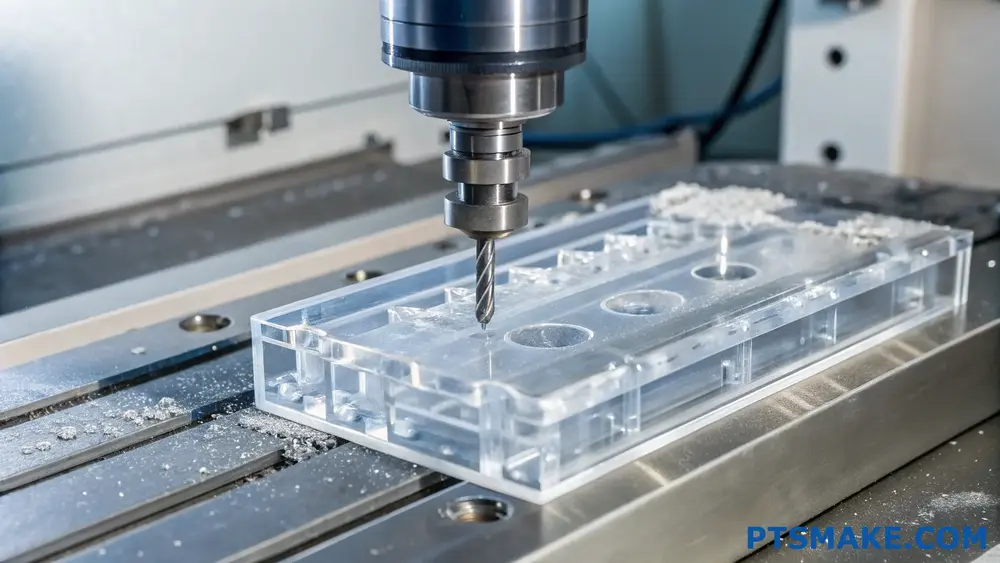 ماكينة التفريز باستخدام الحاسب الآلي CNC كتلة النموذج الأولي البلاستيكية الشفافة