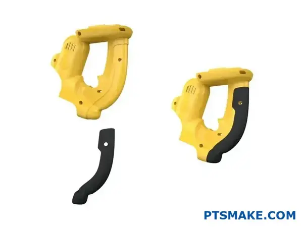 plastic-handle-components Yellow and black plastic tool handle parts