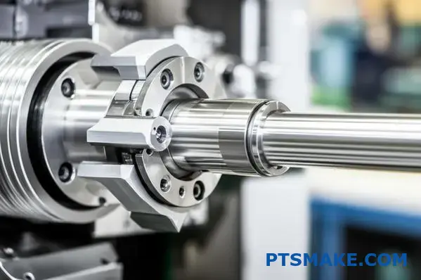 Skärstång för schweizisk CNC-maskin med styrbussning och glidande huvuddocka