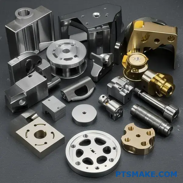 olika komponenter tillverkade av swiss cnc-bearbetning i olika material