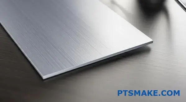 Panel z brúseného eloxovaného hliníka v striebornom vyhotovení s čistým hladkým povrchom