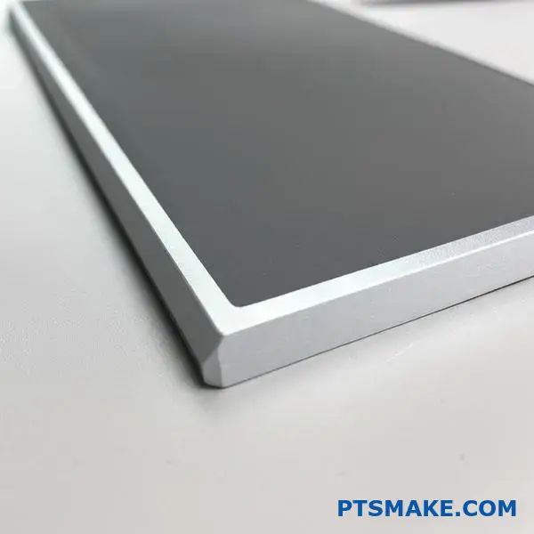 Aluminum plate showing thick anodised oxide coating transformation