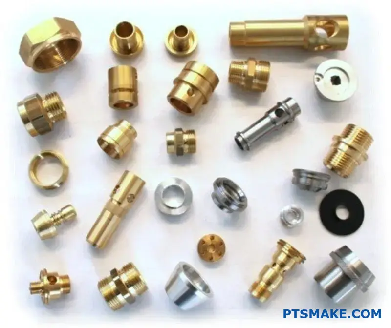 Various Precision Machined Components Displayed