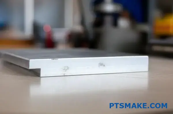 Plain aluminum part showing surface before anodising, no protective finish