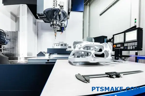 5-axlig CNC-maskin som tillverkar precisionsdelar i aluminium med utrustning för kvalitetskontroll för små cnc-bearbetningsoperationer