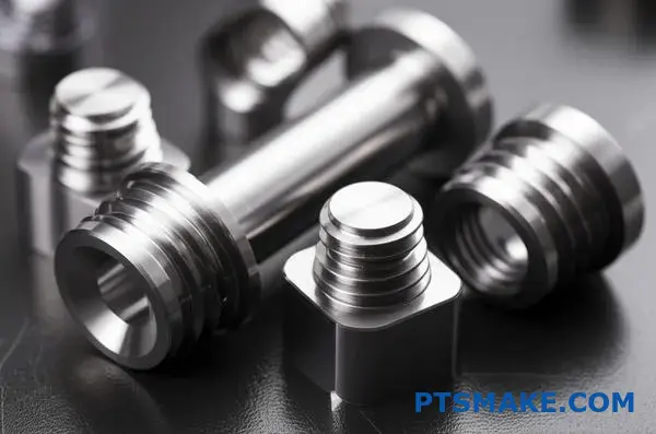 Medicinska implantatdelar i titan med hög precision som visar på små CNC-bearbetningsmöjligheter för biokompatibla kirurgiska komponenter