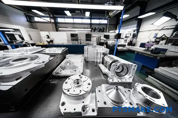 Precyzyjne aluminiowe komponenty obrabiane CNC o różnych poziomach złożoności i wąskich tolerancjach na powierzchni warsztatowej