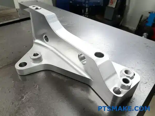 Profesjonalnie obrobiony aluminiowy wspornik samochodowy z wysokiej jakości wykończeniem CNC i efektami obróbki końcowej