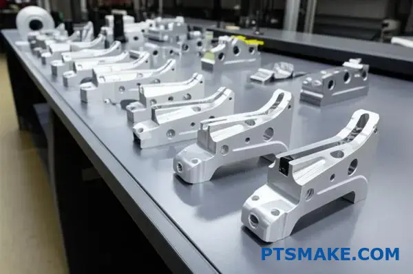 Precision CNC machined aluminum brackets for high volume manufacturing showcasing cost-effective production quality