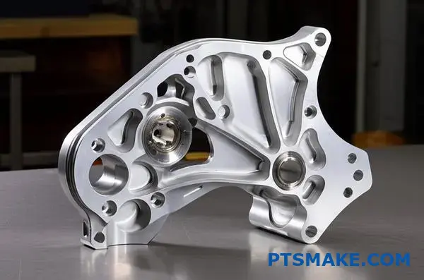 Componente aeroespacial em alumínio de precisão maquinado por CNC com geometrias complexas e caraterísticas pormenorizadas para aplicações de prototipagem rápida