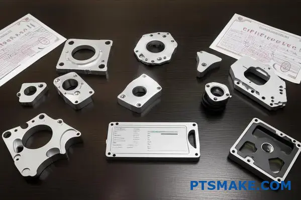 Componentes de alumínio de precisão com certificados de qualidade que demonstram serviços de maquinagem CNC e normas de fabrico fiáveis