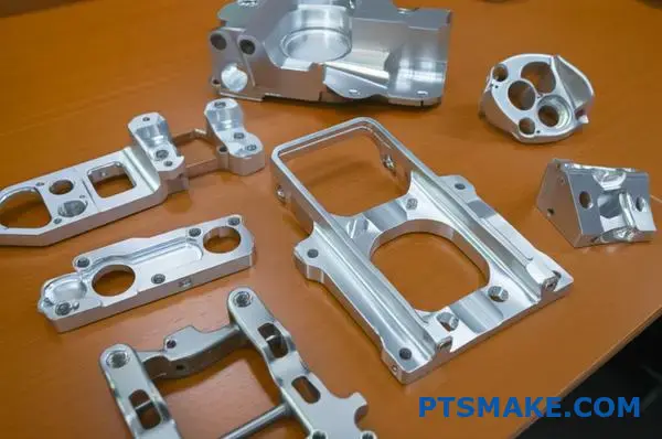 Piezas de aluminio mecanizadas por CNC para automóviles y soportes metálicos que muestran la fabricación de precisión para la integración de la cadena de suministro