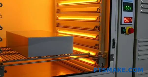 Industriel ovn, der opvarmer nylonmateriale til aflastning før præcisions-CNC-bearbejdning