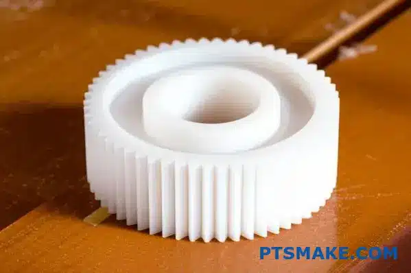 CNC-bearbejdet nylongear af høj kvalitet med fremragende overfladefinish og dimensionsnøjagtighed fra optimerede bearbejdningsparametre