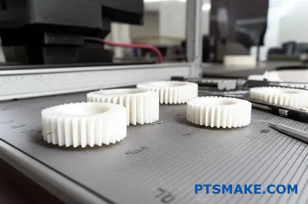 Hvide nylongear med præcisionsbearbejdning, der viser dimensionsstabilitet til CNC-produktion