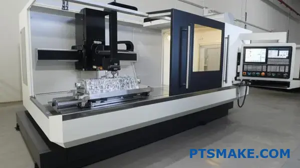 Modernes hybrides Fertigungssystem mit einer Kombination aus CNC-Bearbeitung und 3D-Druck für die Herstellung von Präzisionsteilen nach Maß