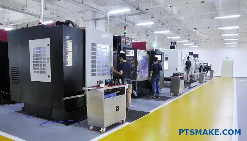 Workers Operating High-Precision CNC Machines