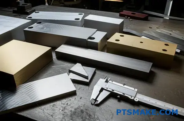 Forskellige metalmaterialer vises til præcisions-CNC-fremstilling med krav om snævre tolerancer