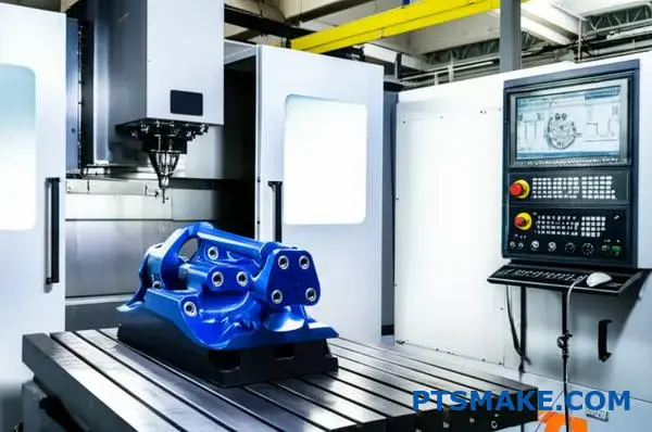 Avanceret CNC-bearbejdningssystem, der bearbejder titaniumkomponenter med høj præcision og AI-drevet kvalitetskontrol til produktion med snævre tolerancer