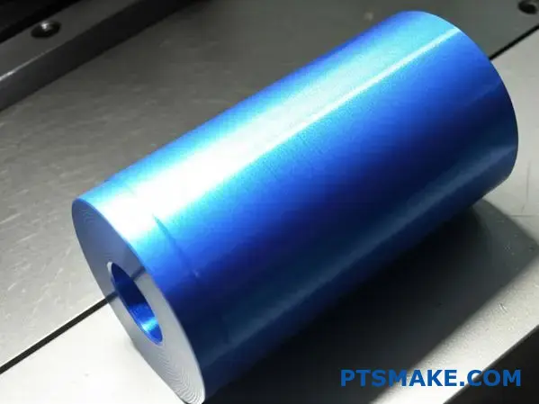 Precyzyjnie obrobiona część cylindryczna z PEEK o lustrzanym wykończeniu powierzchni, wykazująca wąskie tolerancje i doskonałą jakość obróbki CNC.