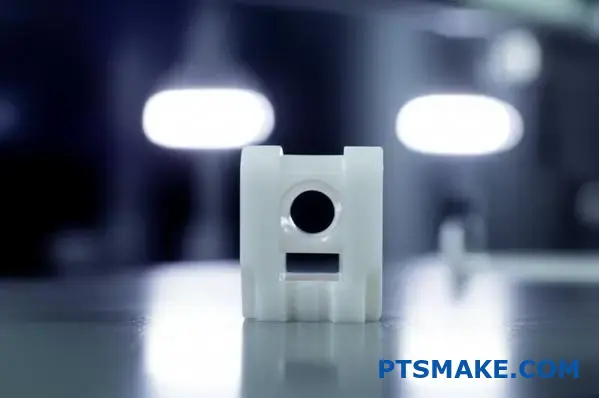 Precyzyjnie obrobiony element PEEK o doskonałym wykończeniu powierzchni i dokładności wymiarowej do zastosowań medycznych