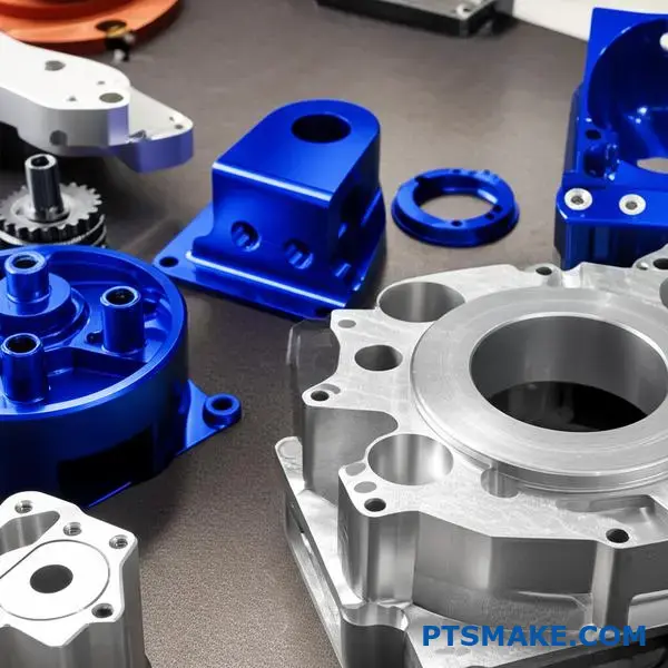 Precyzyjnie zaprojektowane części mechaniczne prezentujące zaawansowane możliwości produkcyjne CNC i złożone geometrie