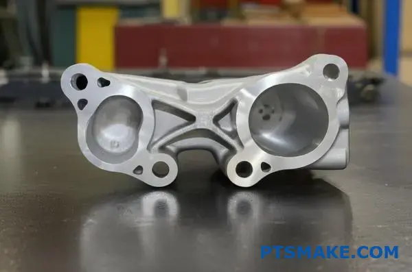 Precyzyjnie obrobiony aluminiowy wspornik samochodowy z gładkimi promieniami wewnętrznymi i konstrukcją wnęki dla optymalnej produkcji CNC