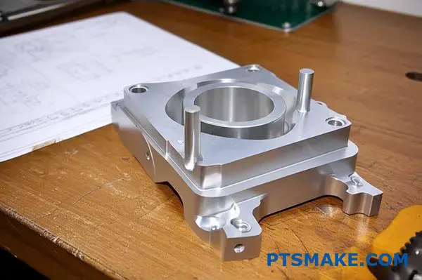 Precyzyjna aluminiowa obudowa obrabiana CNC prezentuje złożoną geometrię wewnętrzną i optymalizacje możliwości produkcyjnych