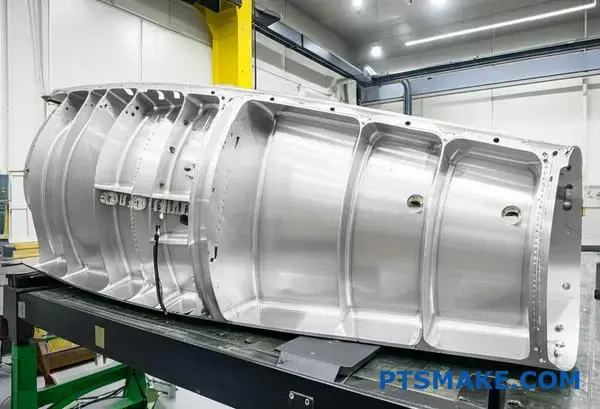 Precyzyjnie obrobione duże tytanowe dźwigary skrzydeł do zastosowań lotniczych prezentujące doskonałość produkcji cnc