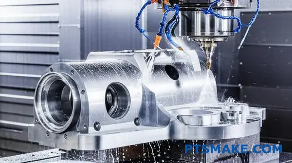 Przemysłowe frezowanie CNC dużych tytanowych części lotniczych z wysokociśnieniowym systemem chłodzenia do precyzyjnej produkcji