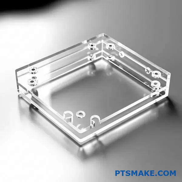 Transparentes Acrylgehäuse für die Elektronik mit präzisen CNC-gefrästen Aussparungen und glatten Kanten