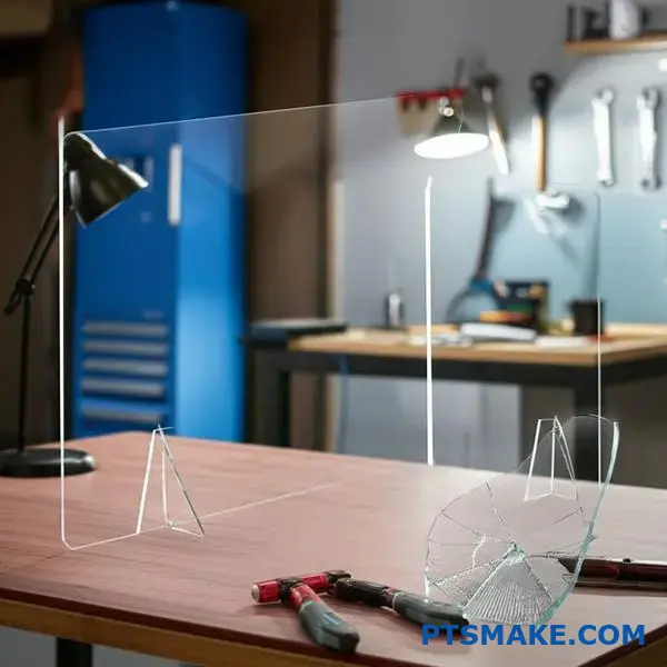 Transparente Acryl-Sicherheitsbarriere, die im Vergleich zu herkömmlichen Glasalternativen bei CNC-Bearbeitungsanwendungen eine höhere Schlagfestigkeit und Klarheit aufweist