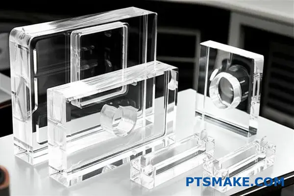 Präzisionsgefertigte Prototypen aus transparentem Acryl, die die Möglichkeiten der CNC-Fertigung für eine schnelle Produktentwicklung aufzeigen