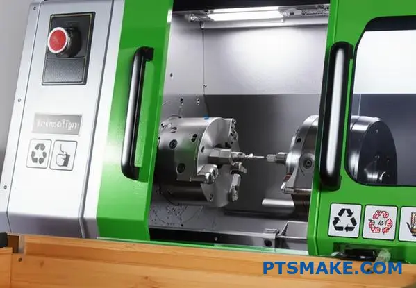 Energieffektiv CNC-maskine, der udfører præcisionsskruebearbejdning med bæredygtige produktionsmetoder og genanvendelige materialer