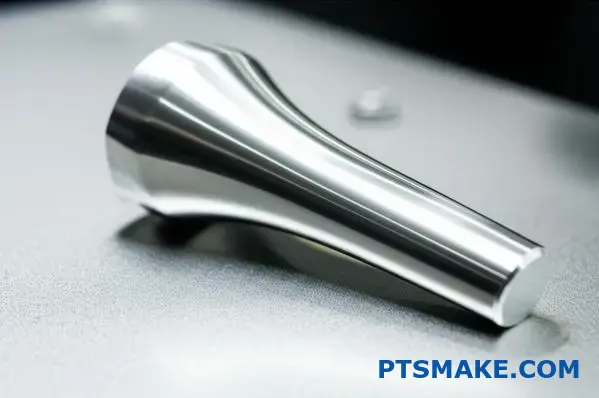 Præcisions-CNC-bearbejdet hofteimplantat i titanium, der viser evnen til at fremstille brugerdefineret medicinsk udstyr