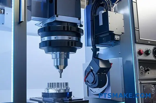 Avanceret CNC-bearbejdningscenter, der producerer medicinske præcisionskomponenter med optimeret energiforbrug og bæredygtig produktionsteknologi