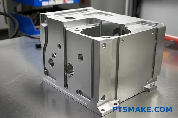 Obrabiana na zamówienie tytanowa obudowa awioniki demonstrująca precyzję niskoseryjnej produkcji CNC do zastosowań lotniczych i kosmonautycznych