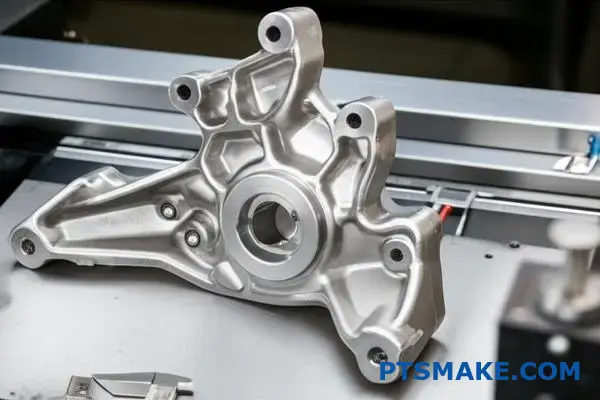 Precyzyjny aluminiowy wspornik samochodowy produkowany w niskonakładowym procesie obróbki CNC z dokumentacją kontroli jakości