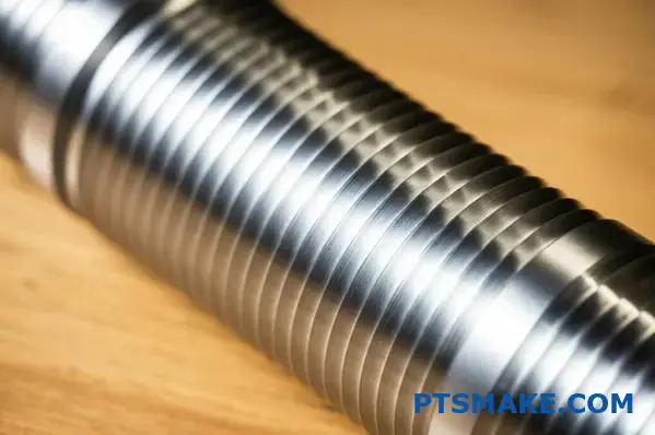 Gängad metallkomponent med hög precision och krav på snäva gängtoleranser för analys av tillverkningskostnader