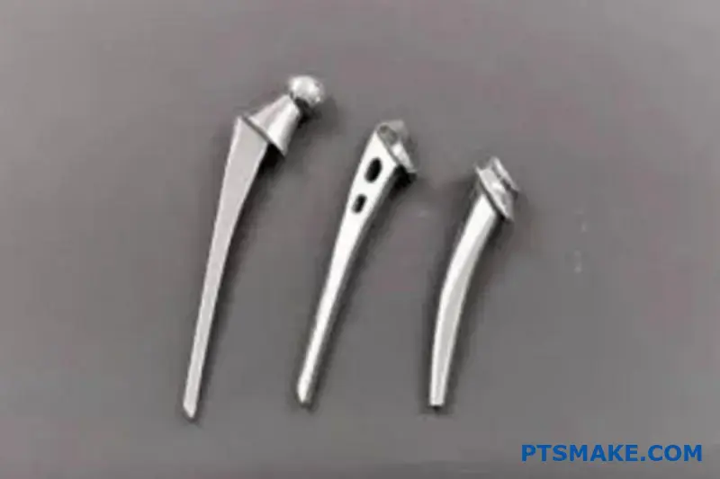 Präzisionsgefertigtes Knieimplantat aus Titan mit komplexer Geometrie und biokompatibler Oberflächenbeschaffenheit für medizinische Anwendungen