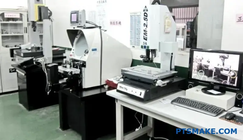 Professional measuring instruments checking precision machined parts for cnc manufacturing quality control standards