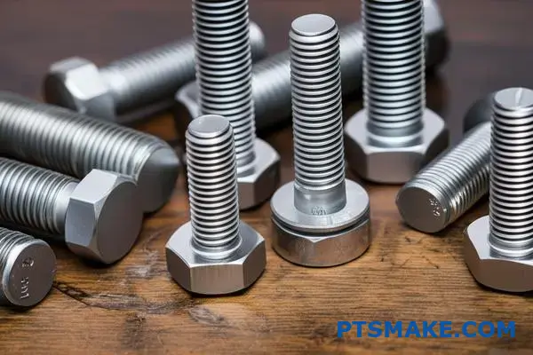 高強度締め付け用途のために、粗ネジと細ネジの仕様を表示する精密加工スチールボルト