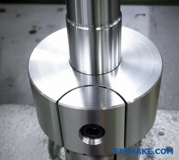 Detailed view of interference fit assembly showing shaft insertion into hub for secure mechanical connection