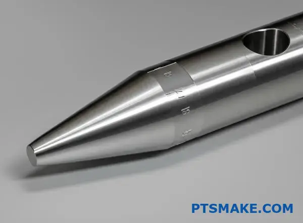 Precision tapered shaft and housing components showing press fit assembly calculations and axial positioning requirements