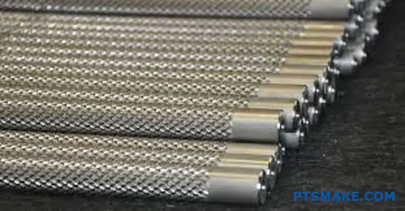 Multiple Rows Of Precision Machined Metal Rods