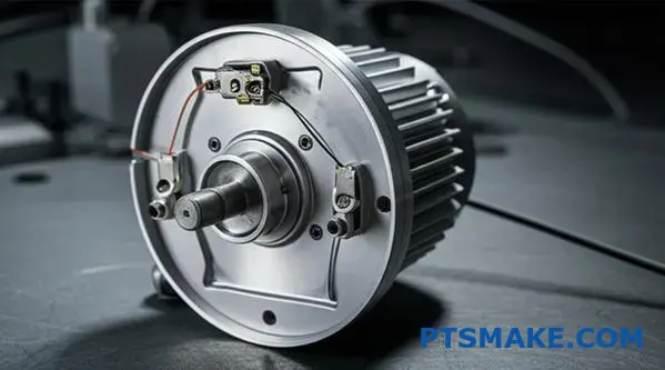 منظر عن قرب لترس التباطؤ المعدني الذي يتميز بمستشعرات ذكية مدمجة لتطبيقات المراقبة في الوقت الحقيقي والصيانة التنبؤية