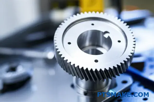 ترس تباطؤ عالي الدقة لنظام نقل الحركة للمركبات الكهربائية على طاولة العمل الهندسية